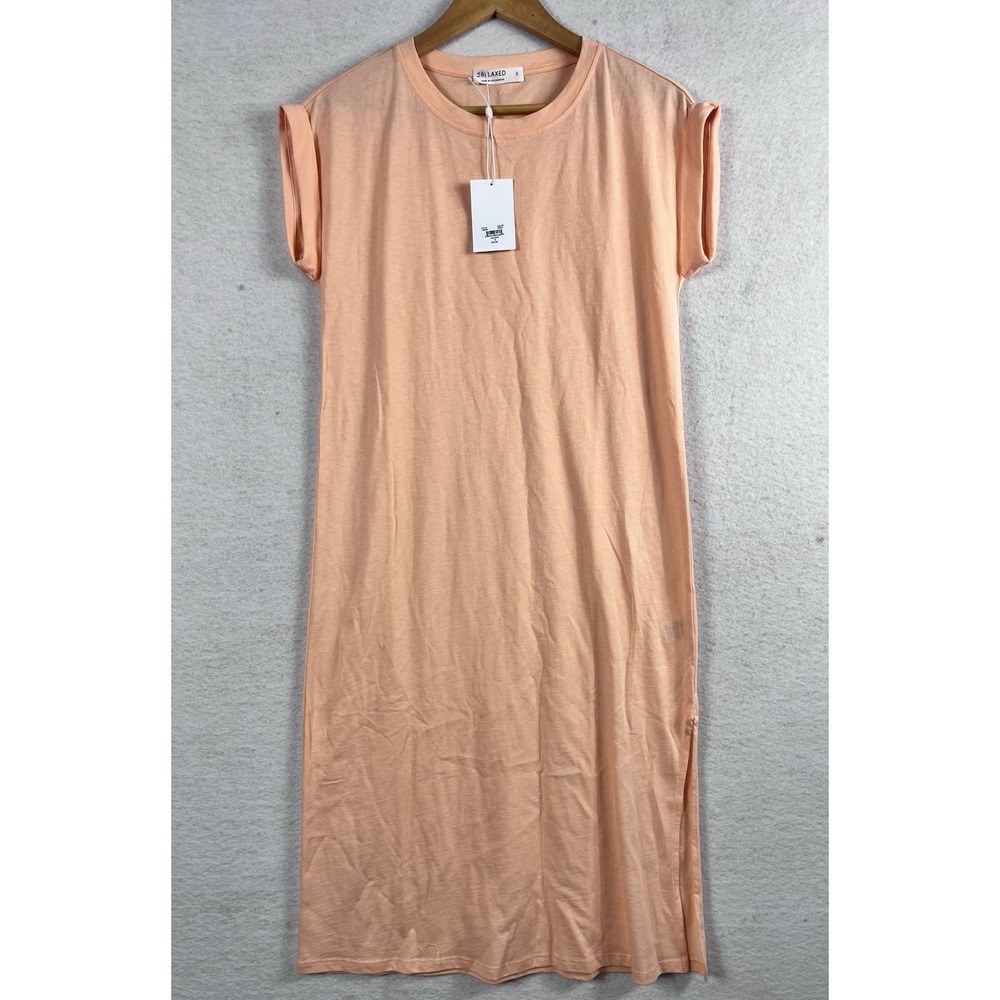 LA Relaxed Ragen Midi Dress Color Peach Size Small  NWT